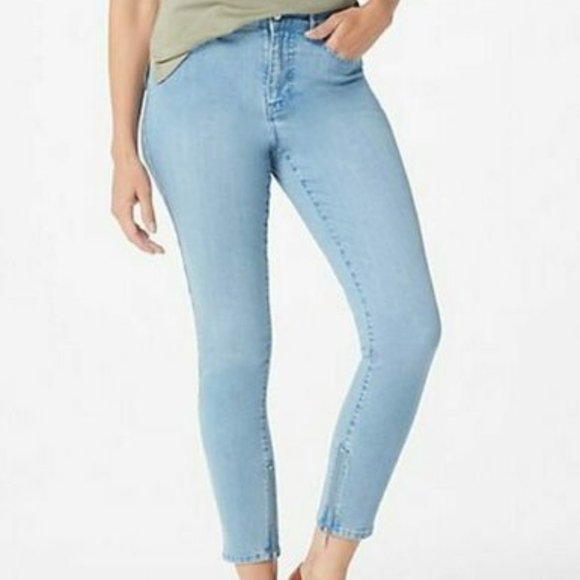Isaac Mizrahi Light Indigo Zipper Jeans Size 22W - Picture 1 of 6